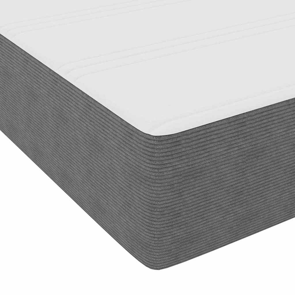 vidaXL Boxspringbed met Matras Lichtgrijs 80x200 cm Korduroy Stof