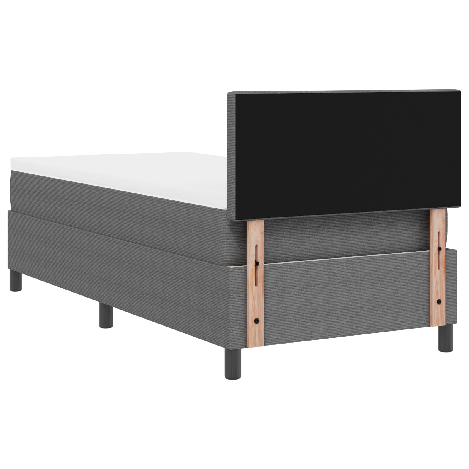 vidaXL Boxspring Bed met Matras & LED Crème 100x200 cm Corduroy Stof