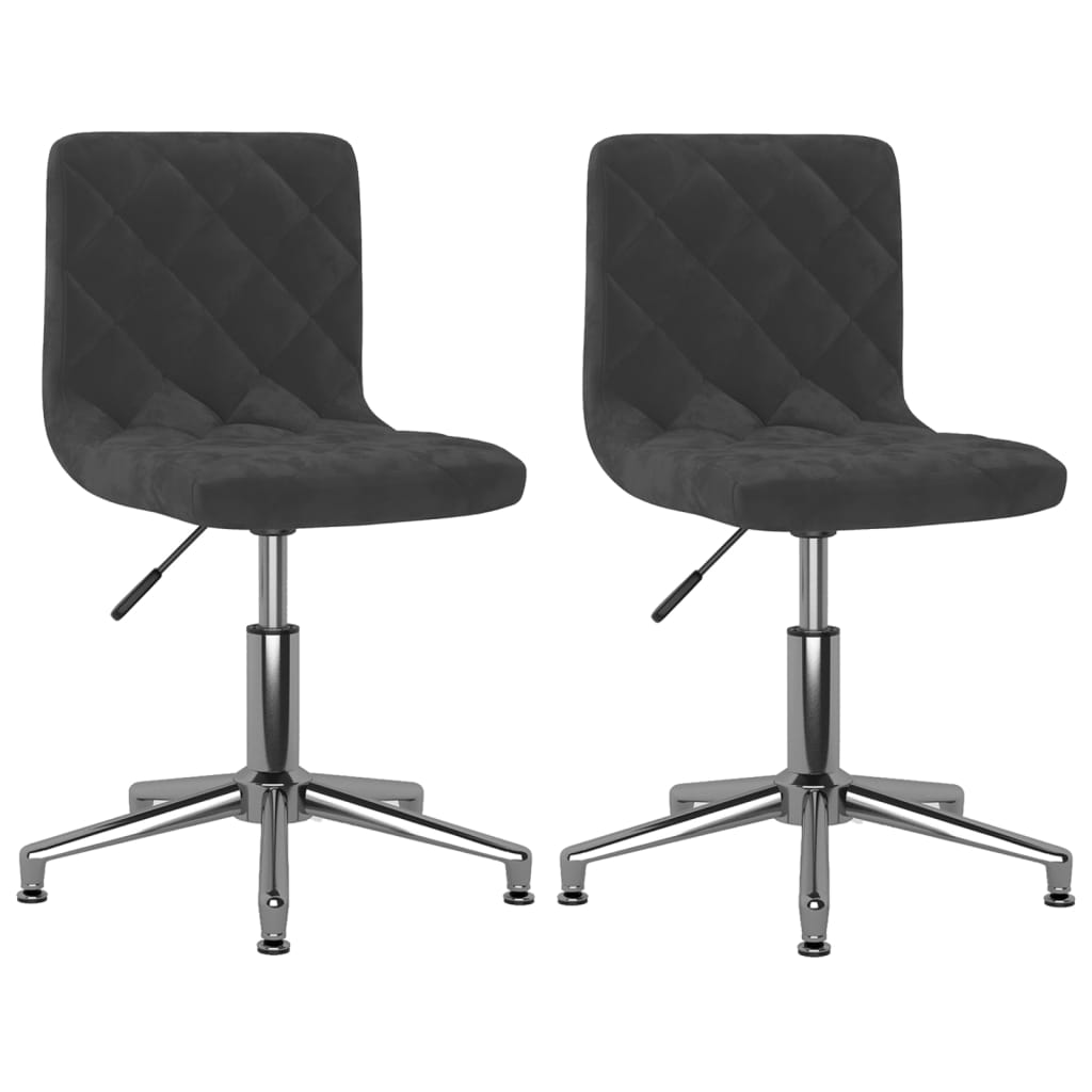 vidaXL Eetkamerstoelen draaibaar 2 st fluweel zwart