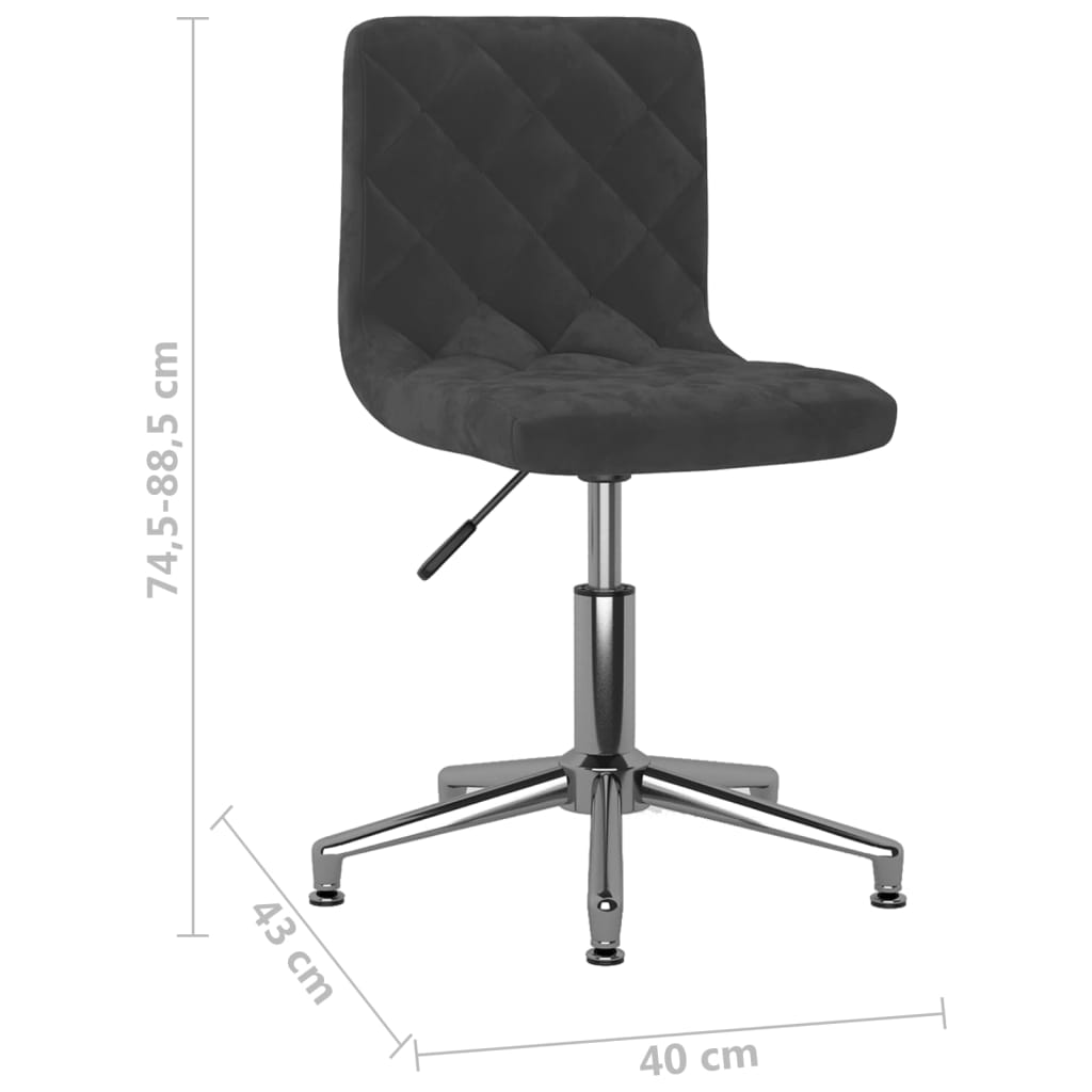 vidaXL Eetkamerstoelen draaibaar 2 st fluweel zwart