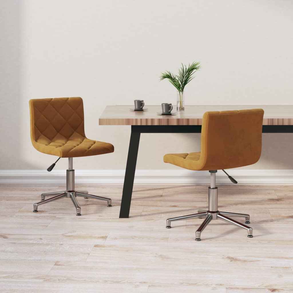 vidaXL Eetkamerstoelen draaibaar 2 st fluweel zwart