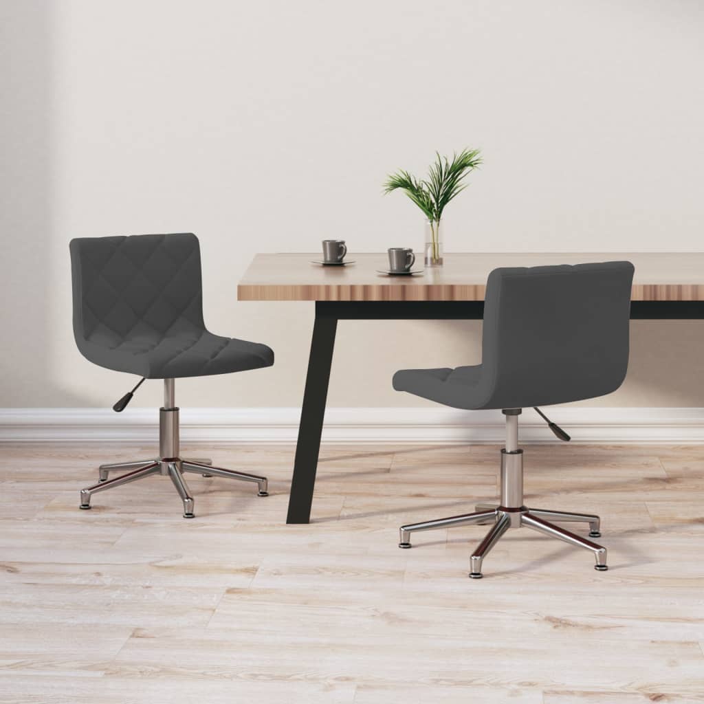 vidaXL Eetkamerstoelen draaibaar 2 st fluweel zwart