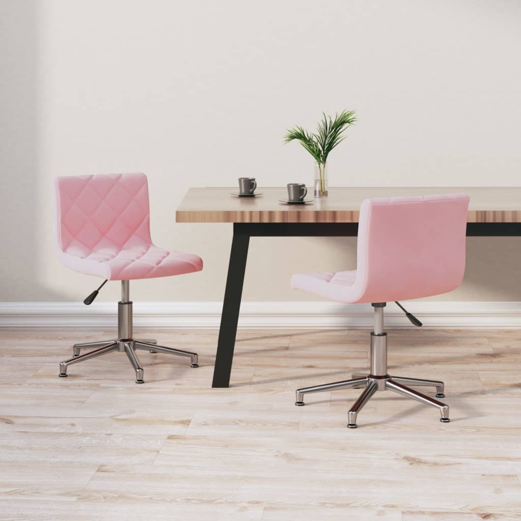 vidaXL Eetkamerstoelen draaibaar 2 st fluweel zwart