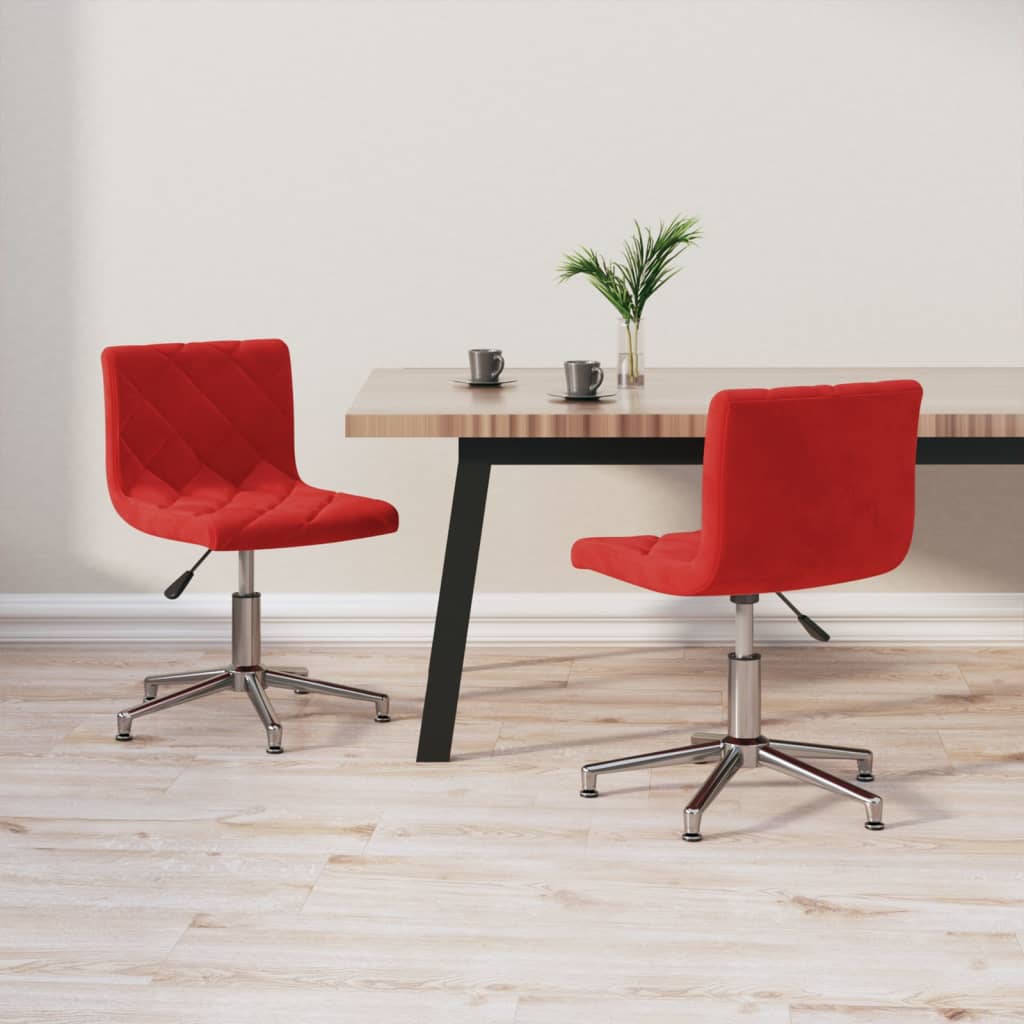 vidaXL Eetkamerstoelen draaibaar 2 st fluweel zwart
