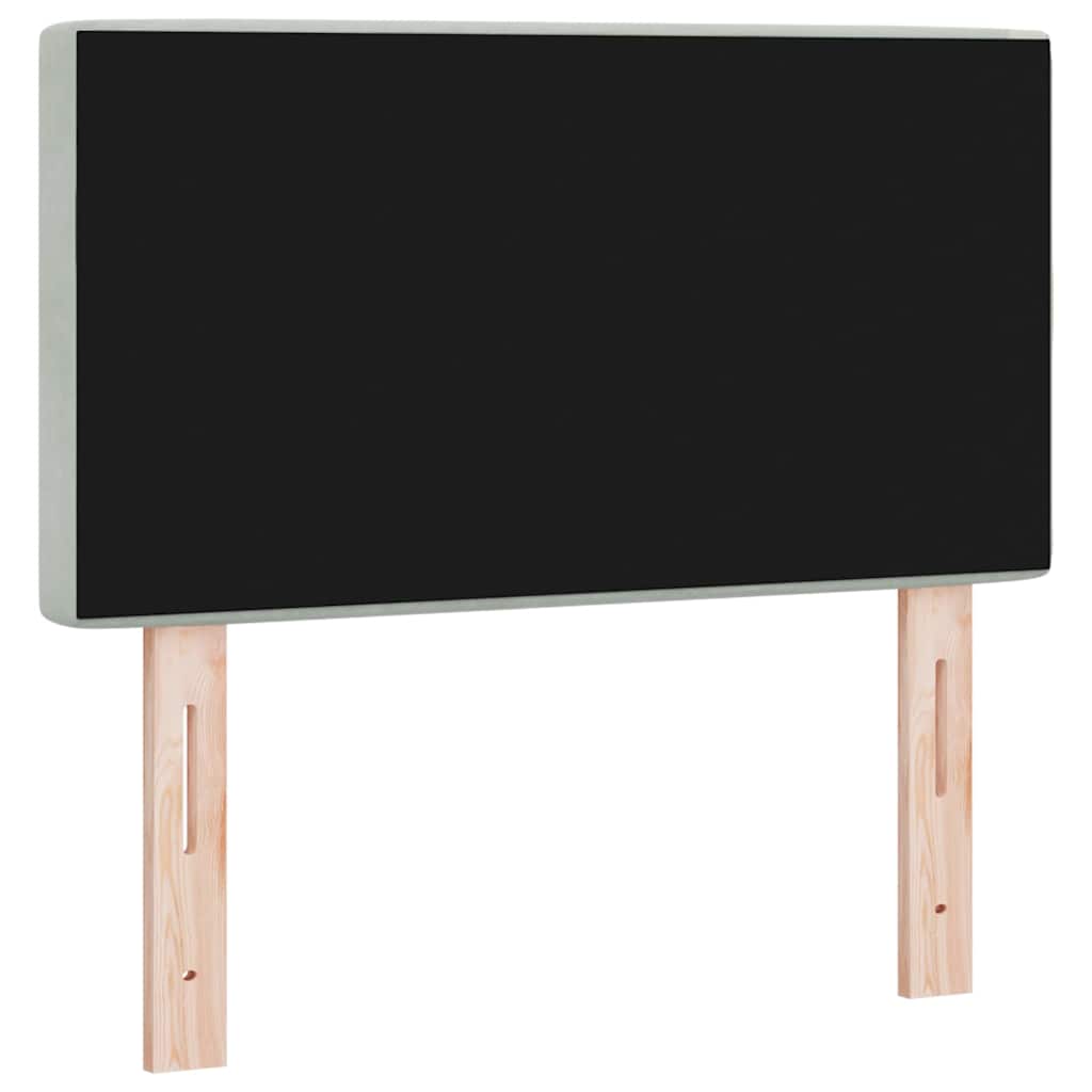 vidaXL Hoofdbord LED en kristallen knopen 80 cm fluweel lichtgrijs