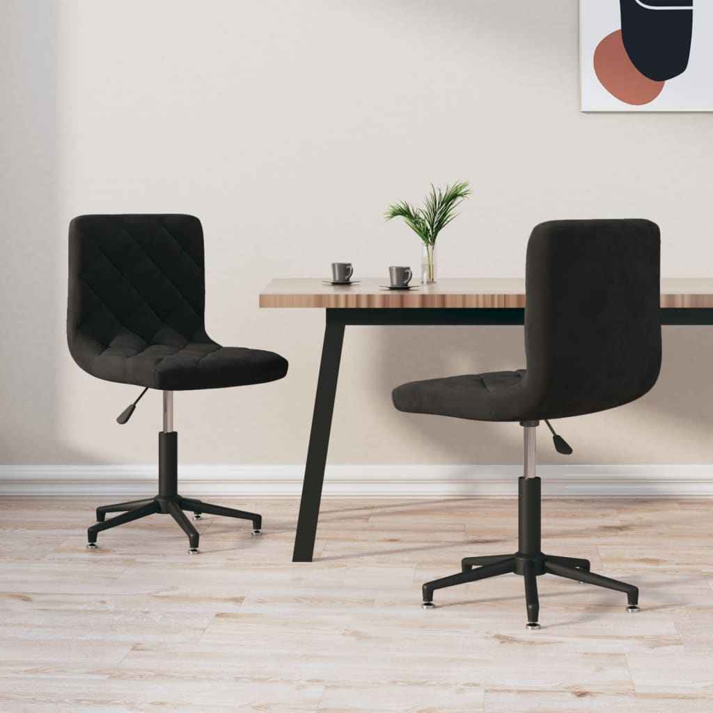 vidaXL Eetkamerstoelen draaibaar 2 st fluweel zwart