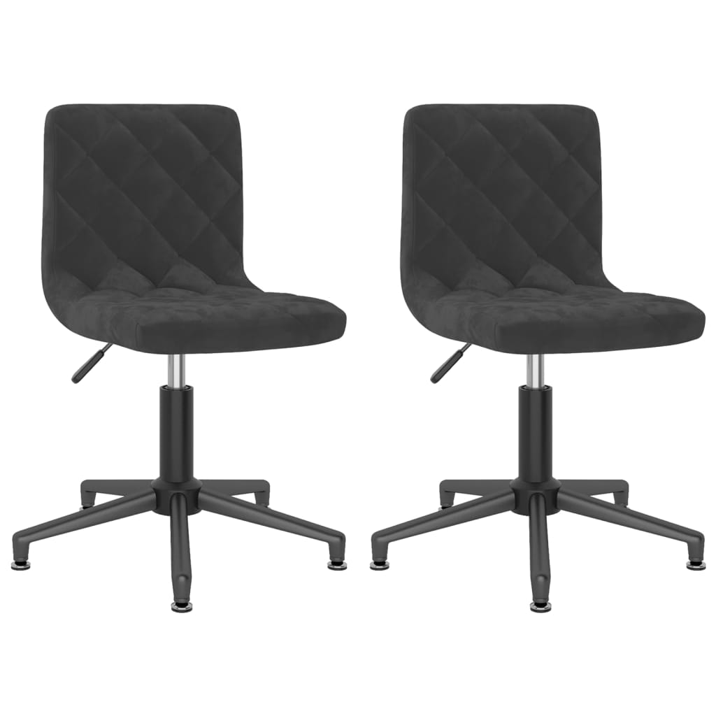 vidaXL Eetkamerstoelen draaibaar 2 st fluweel zwart