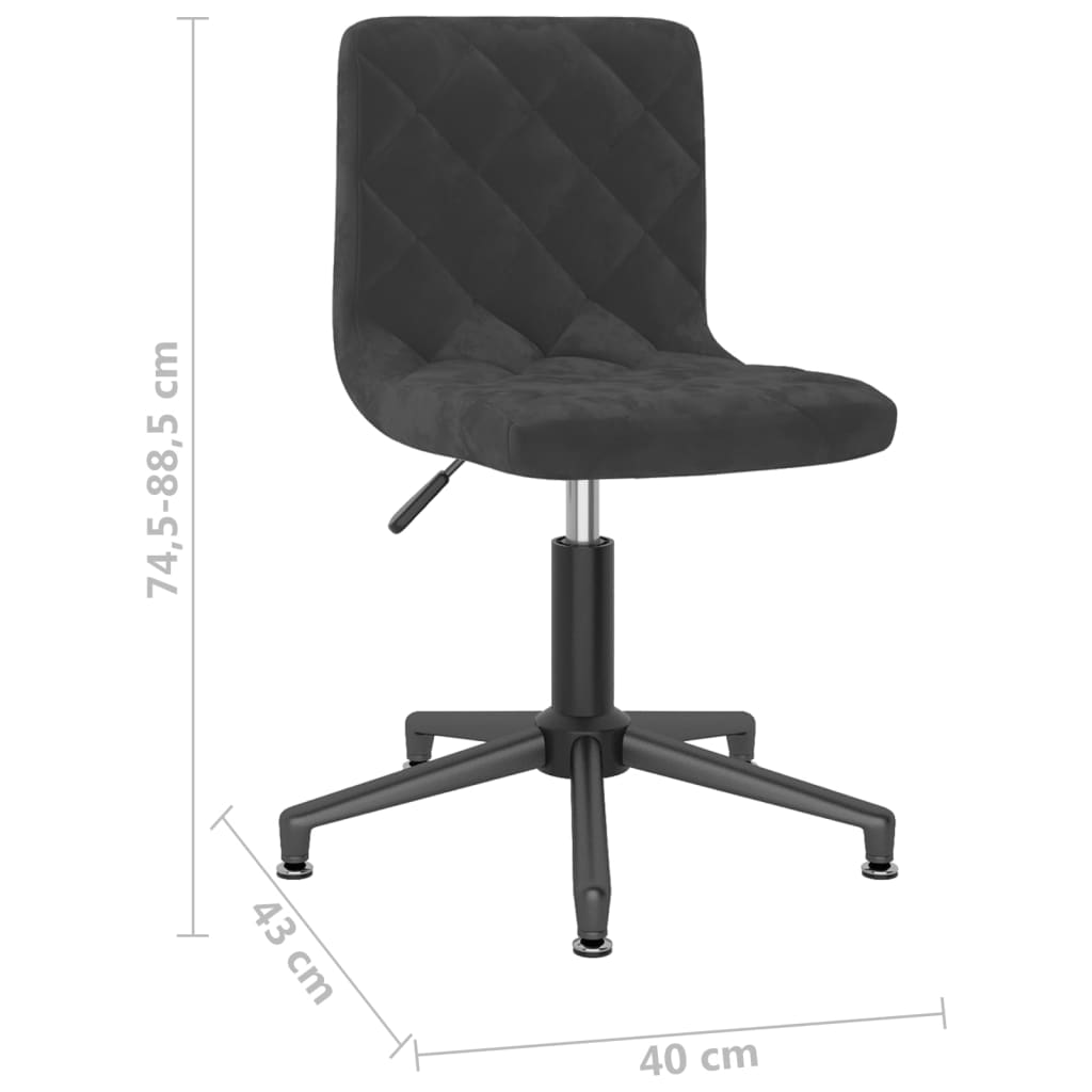 vidaXL Eetkamerstoelen draaibaar 2 st fluweel zwart