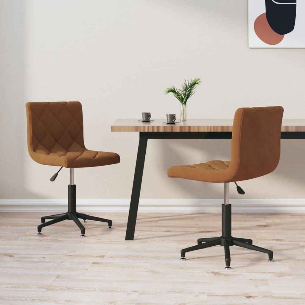 vidaXL Eetkamerstoelen draaibaar 2 st fluweel zwart