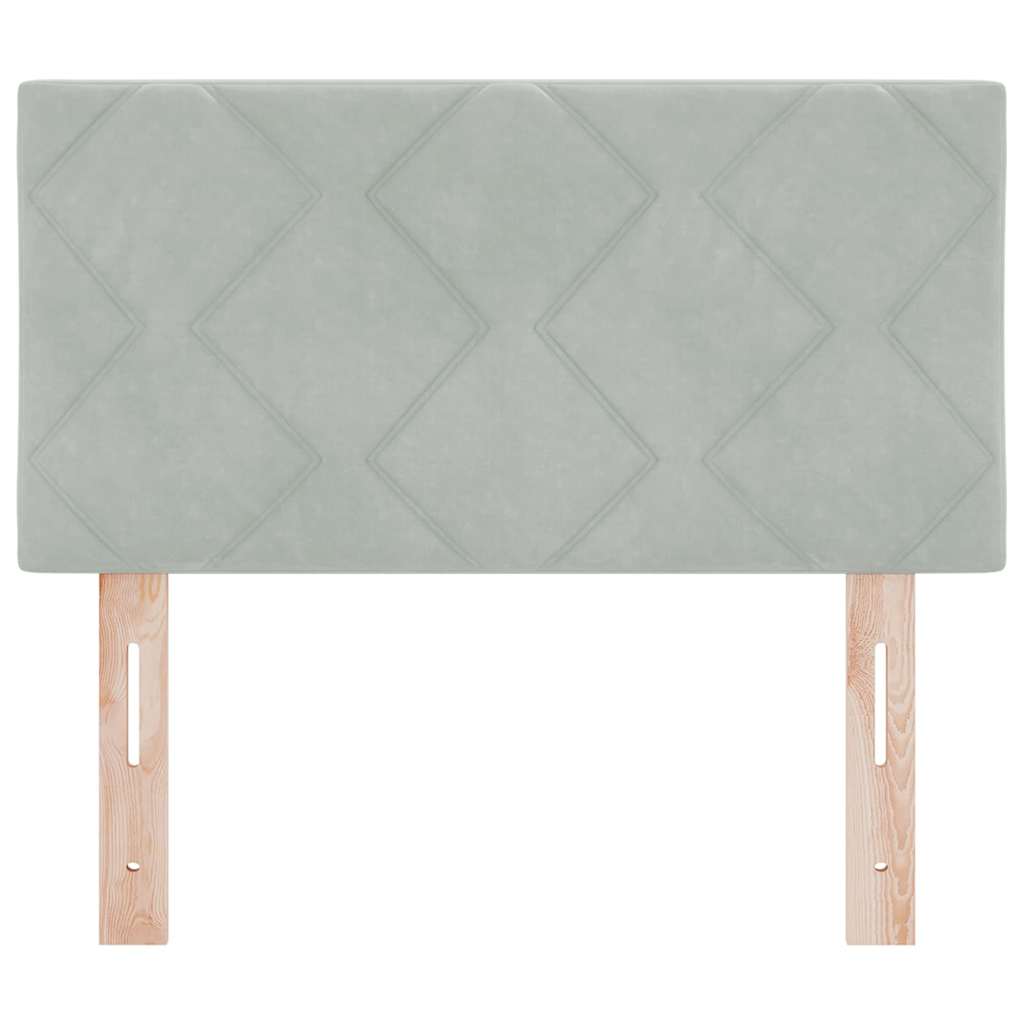 vidaXL LED Hoofdbord met Diamant Blokken Ontwerp Lichtgrijs 80 cm van Velvet