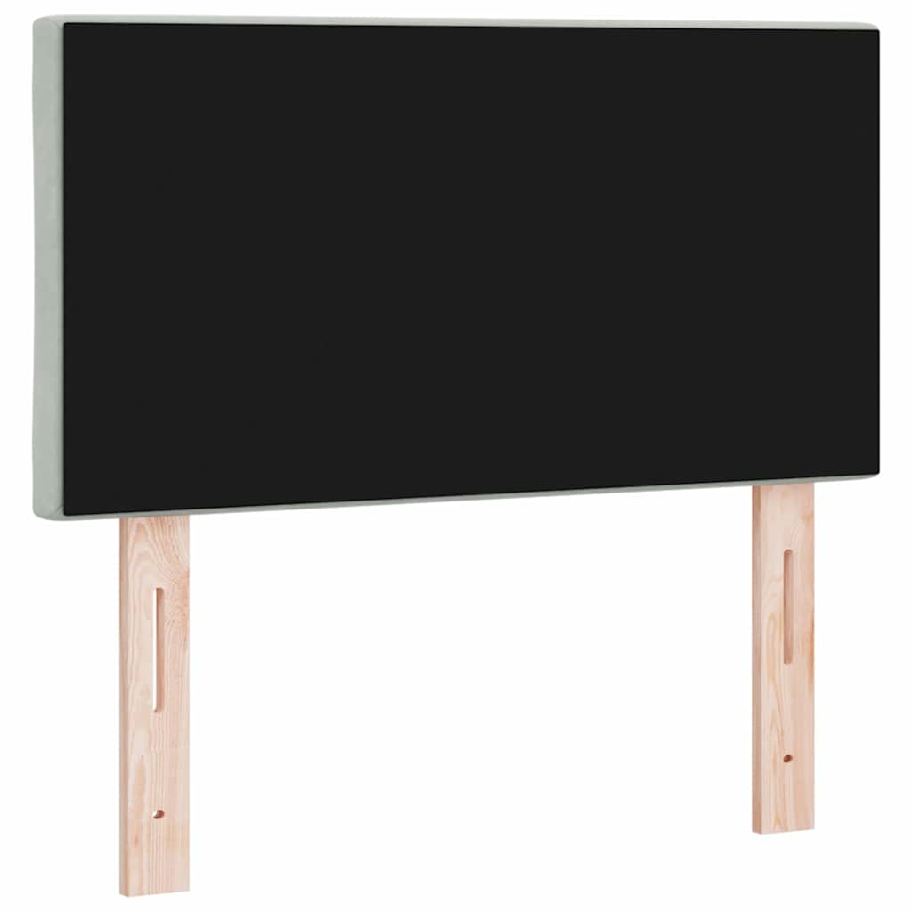 vidaXL LED Hoofdbord met Diamant Blokken Ontwerp Lichtgrijs 80 cm van Velvet