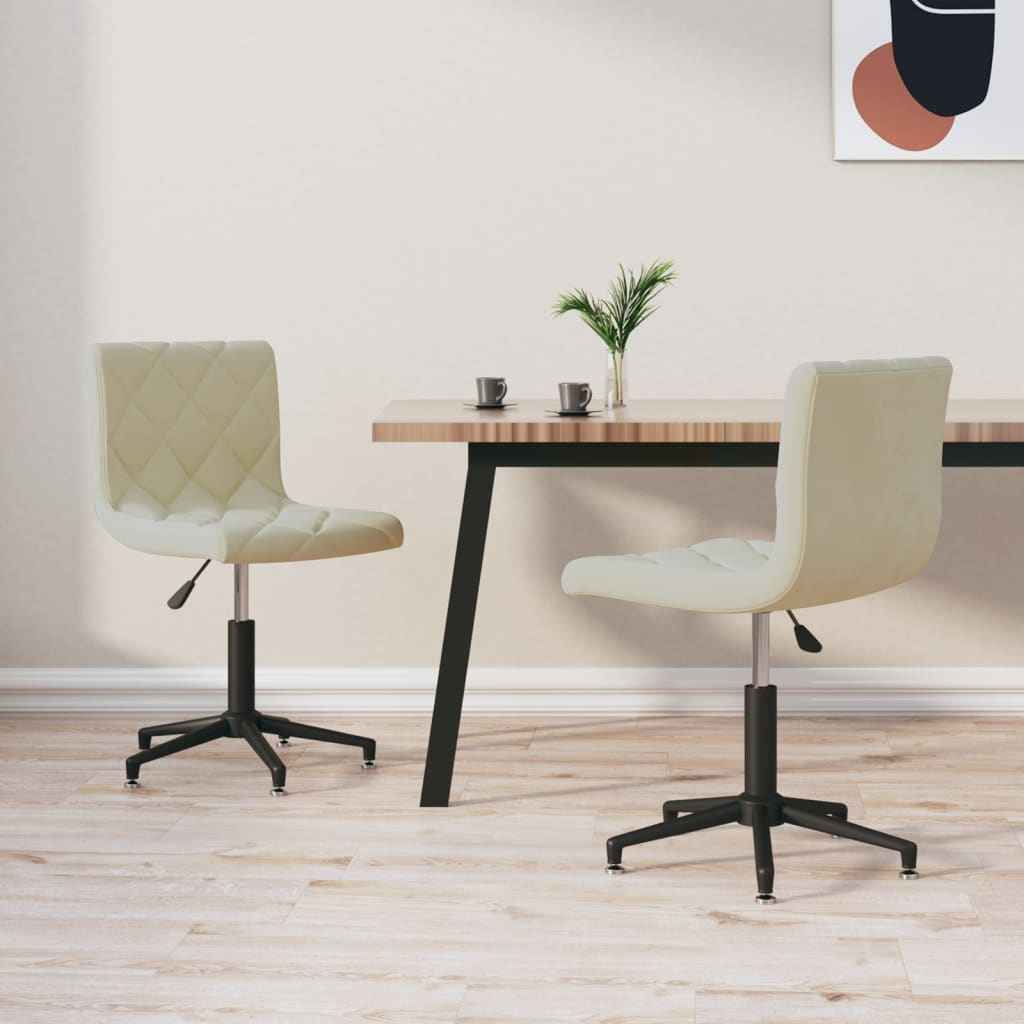 vidaXL Eetkamerstoelen draaibaar 2 st fluweel zwart