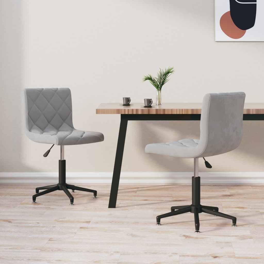 vidaXL Eetkamerstoelen draaibaar 2 st fluweel zwart