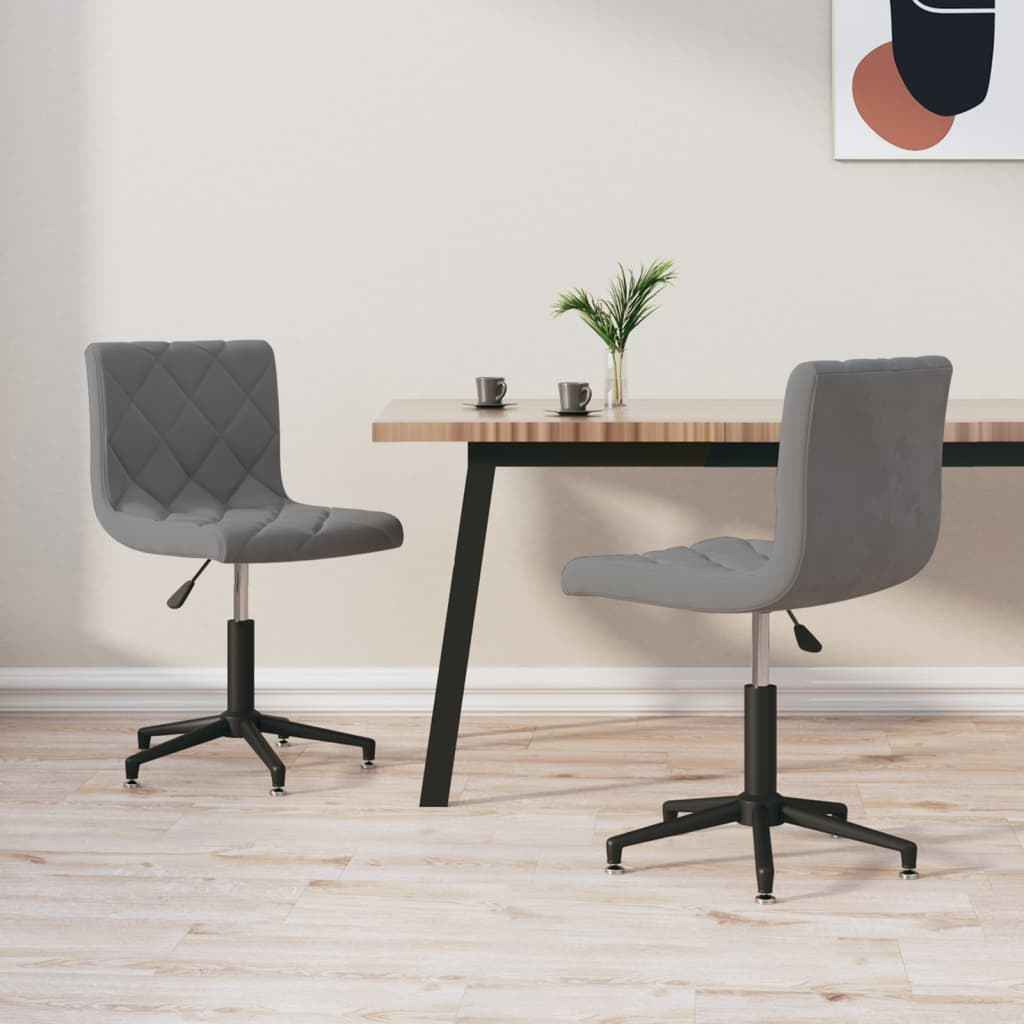 vidaXL Eetkamerstoelen draaibaar 2 st fluweel zwart