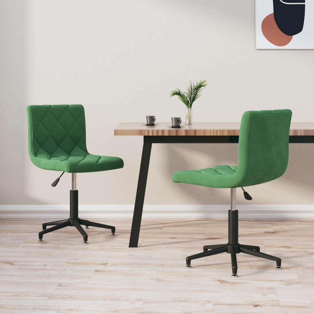 vidaXL Eetkamerstoelen draaibaar 2 st fluweel zwart