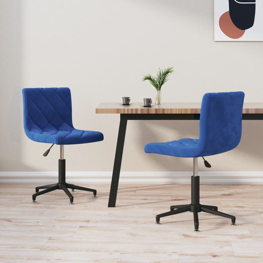 vidaXL Eetkamerstoelen draaibaar 2 st fluweel zwart