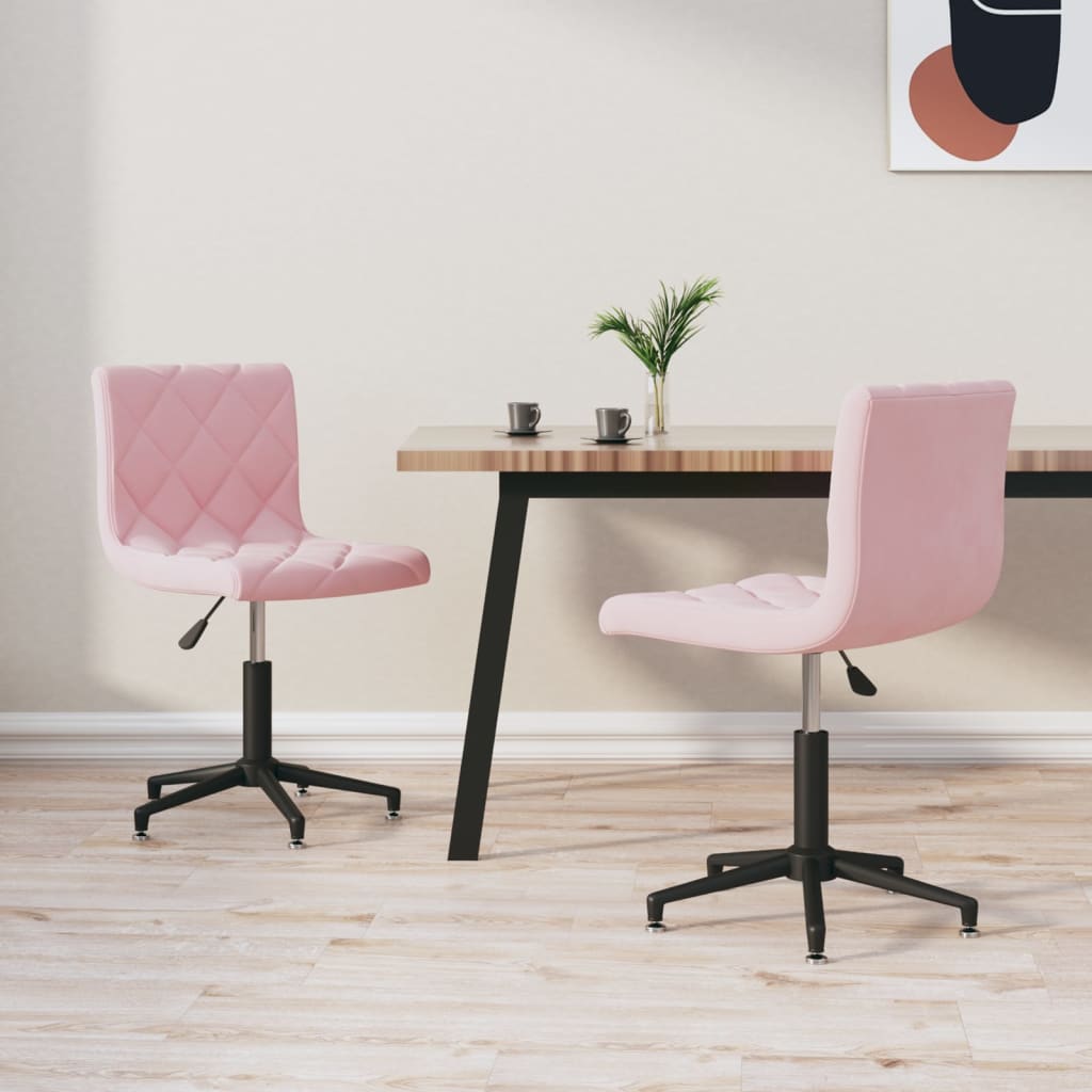 vidaXL Eetkamerstoelen draaibaar 2 st fluweel zwart
