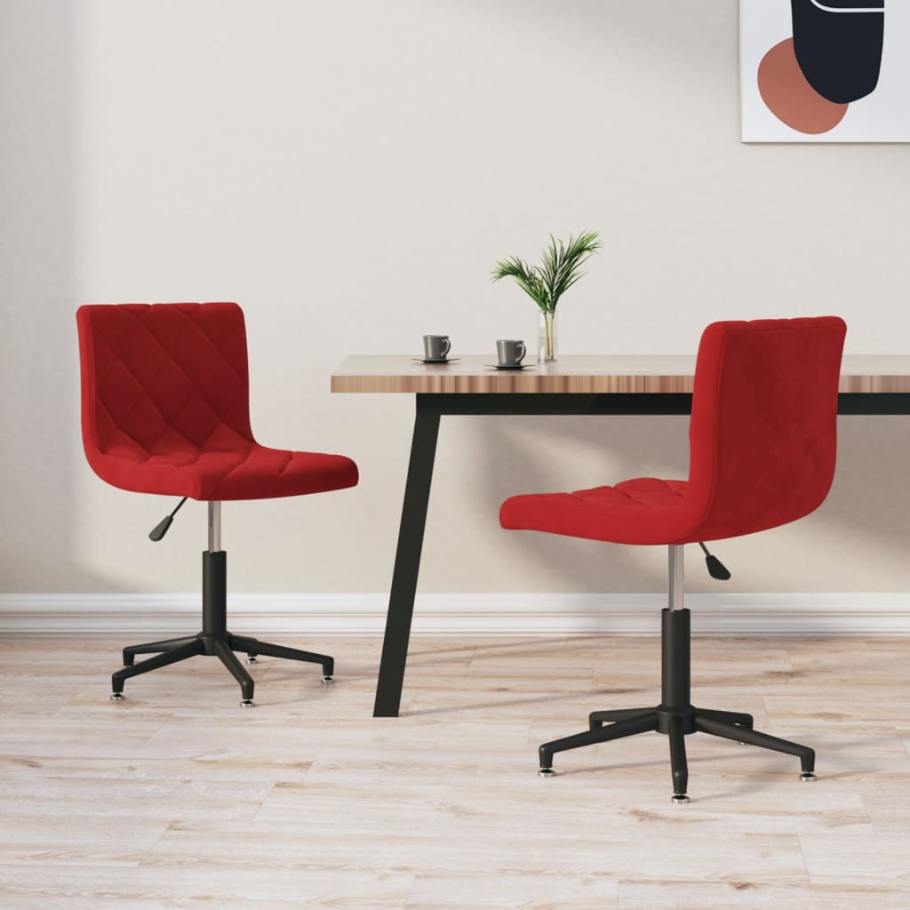 vidaXL Eetkamerstoelen draaibaar 2 st fluweel zwart
