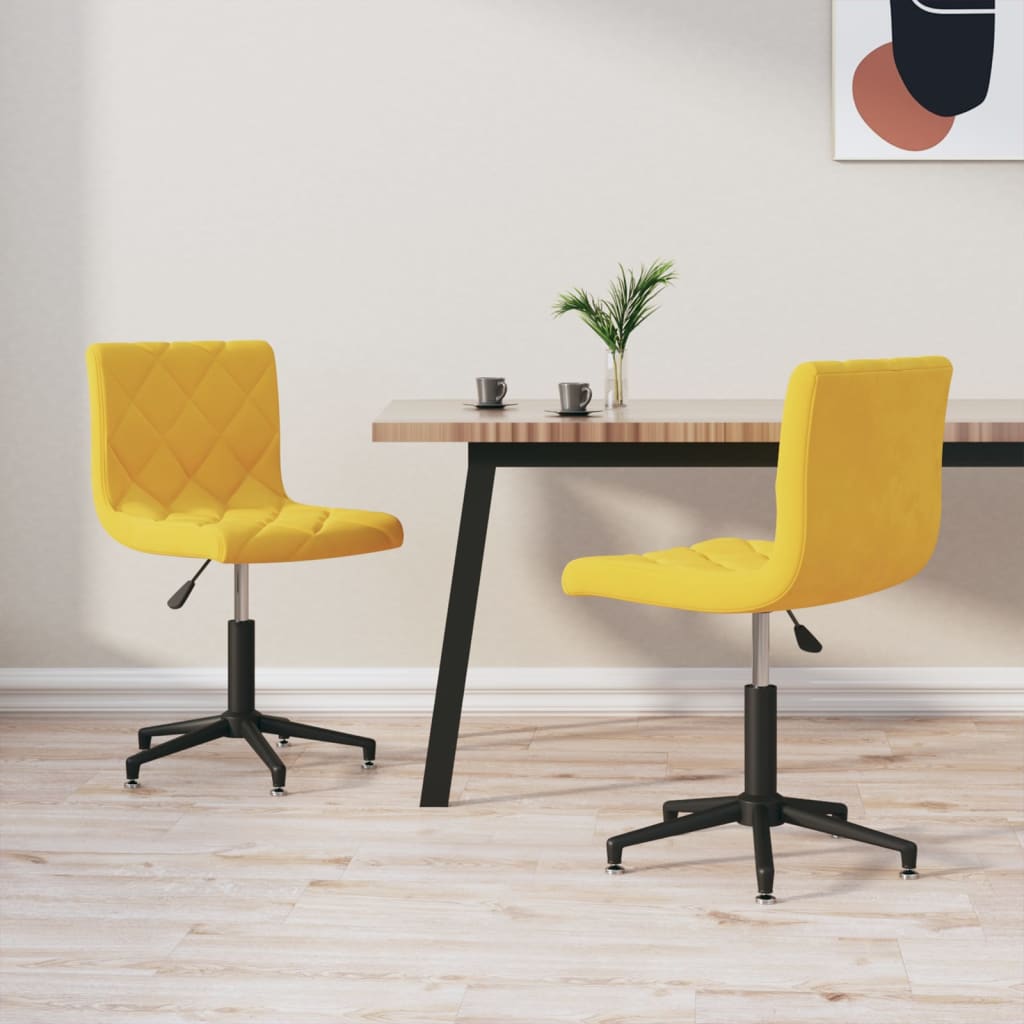 vidaXL Eetkamerstoelen draaibaar 2 st fluweel zwart