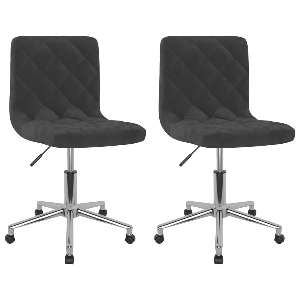 vidaXL Eetkamerstoelen draaibaar 2 st fluweel zwart