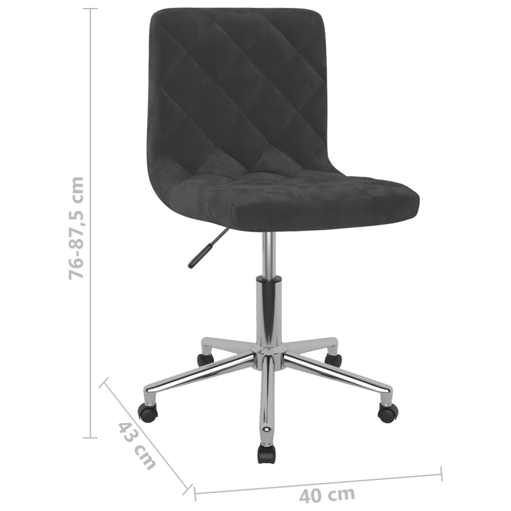 vidaXL Eetkamerstoelen draaibaar 2 st fluweel zwart