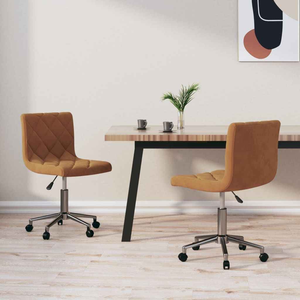 vidaXL Eetkamerstoelen draaibaar 2 st fluweel zwart
