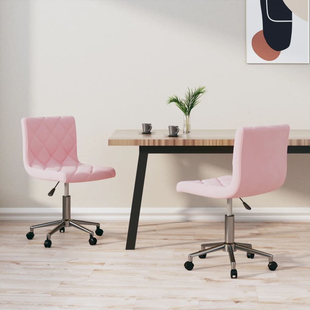 vidaXL Eetkamerstoelen draaibaar 2 st fluweel zwart