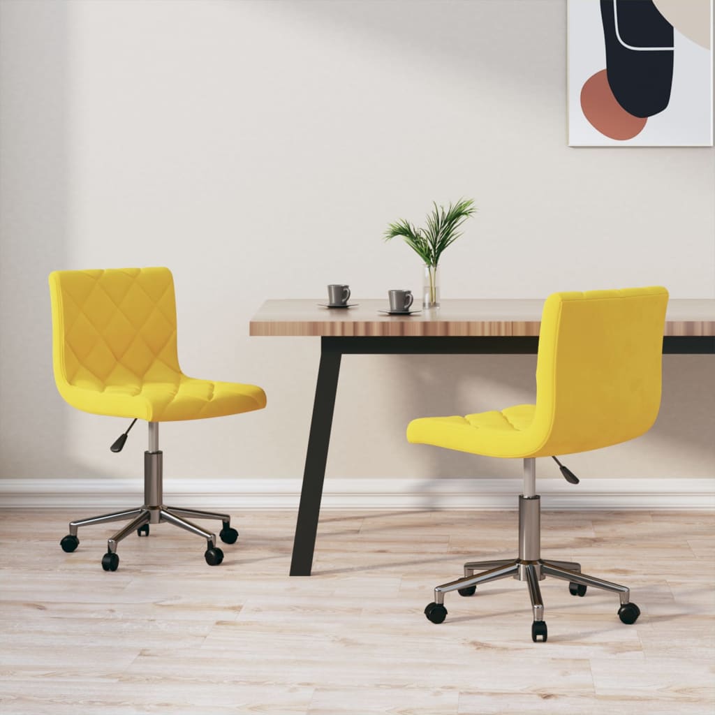 vidaXL Eetkamerstoelen draaibaar 2 st fluweel zwart