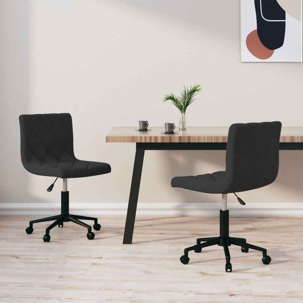 vidaXL Eetkamerstoelen draaibaar 2 st fluweel zwart