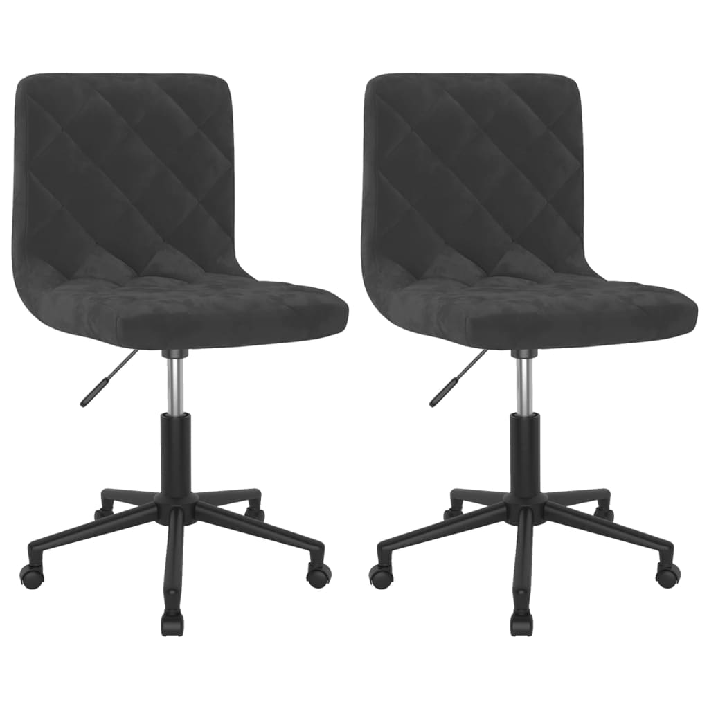 vidaXL Eetkamerstoelen draaibaar 2 st fluweel zwart
