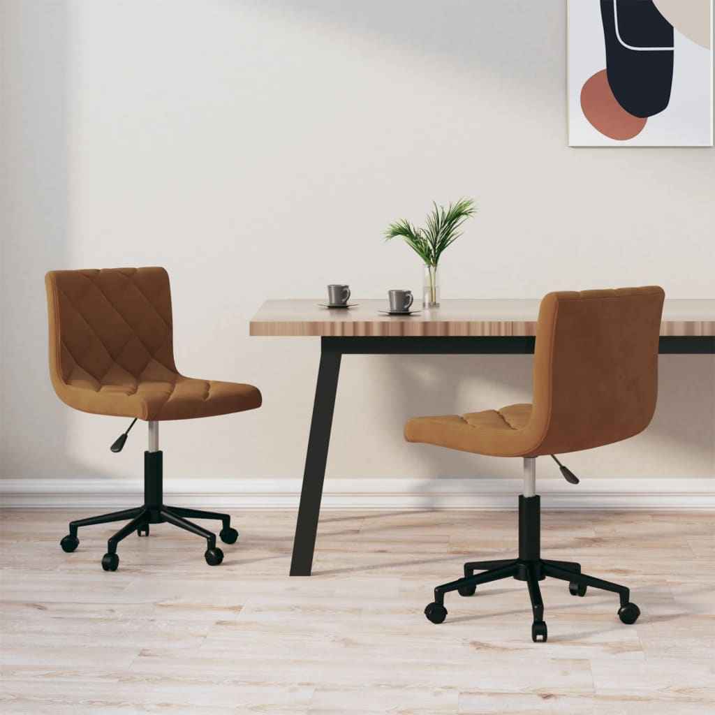 vidaXL Eetkamerstoelen draaibaar 2 st fluweel zwart
