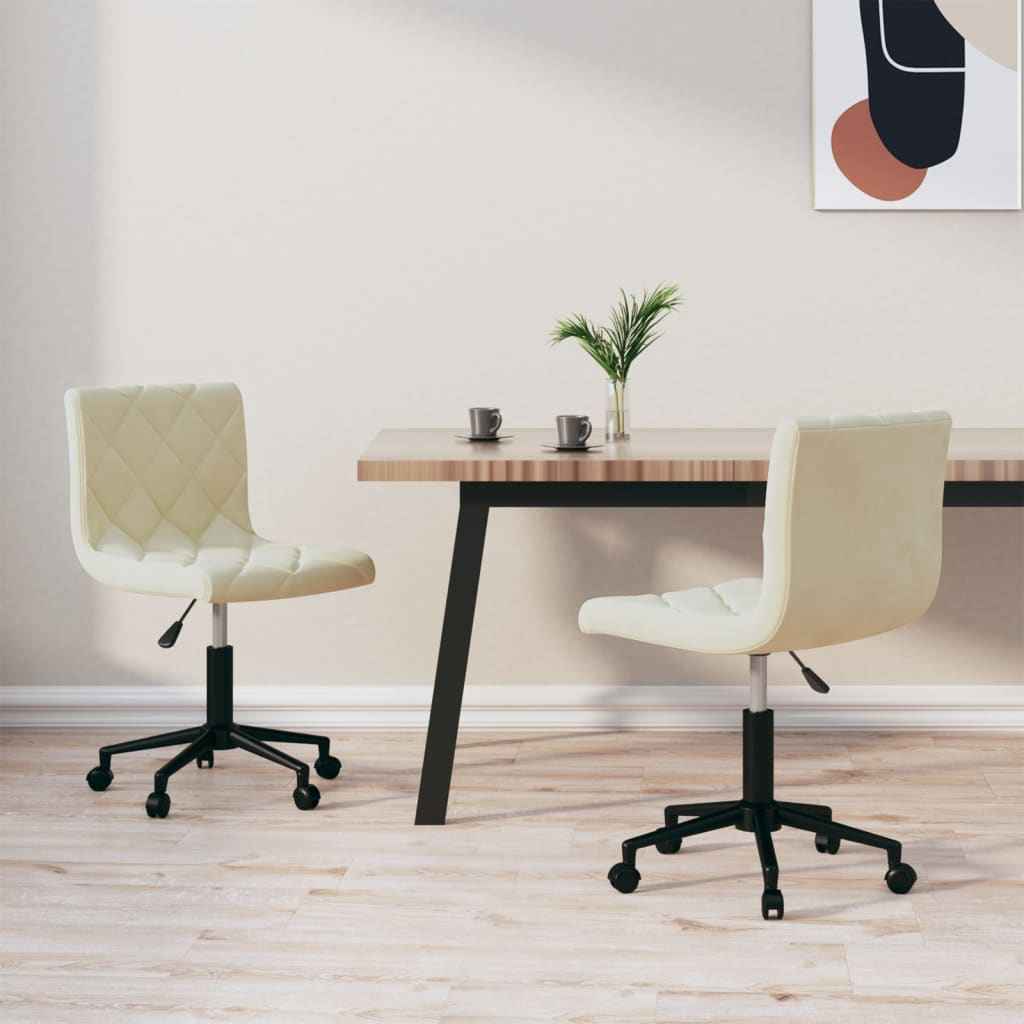 vidaXL Eetkamerstoelen draaibaar 2 st fluweel zwart