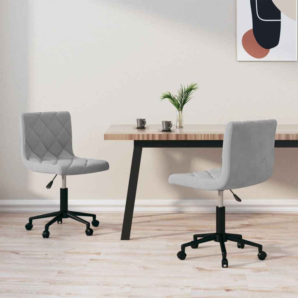 vidaXL Eetkamerstoelen draaibaar 2 st fluweel zwart
