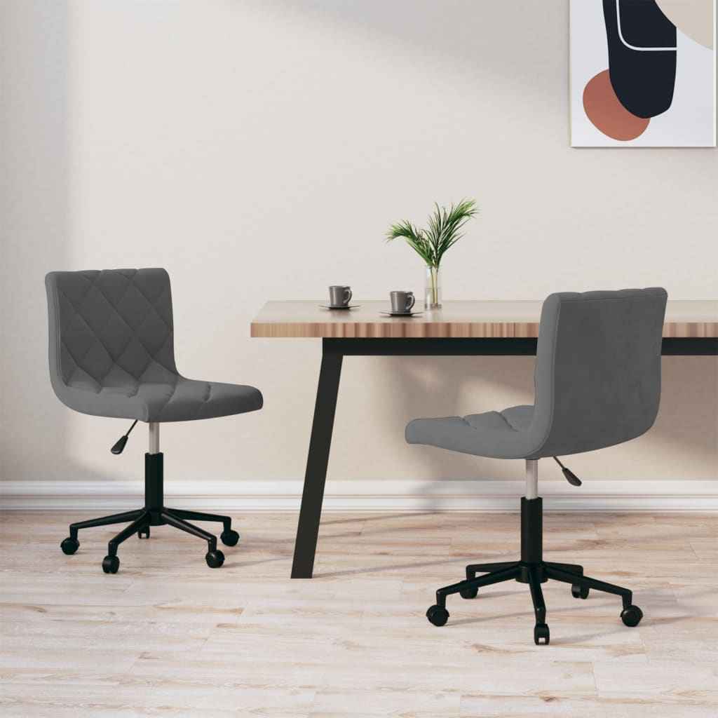 vidaXL Eetkamerstoelen draaibaar 2 st fluweel zwart