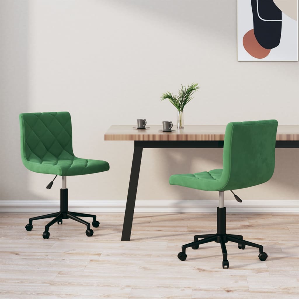 vidaXL Eetkamerstoelen draaibaar 2 st fluweel zwart
