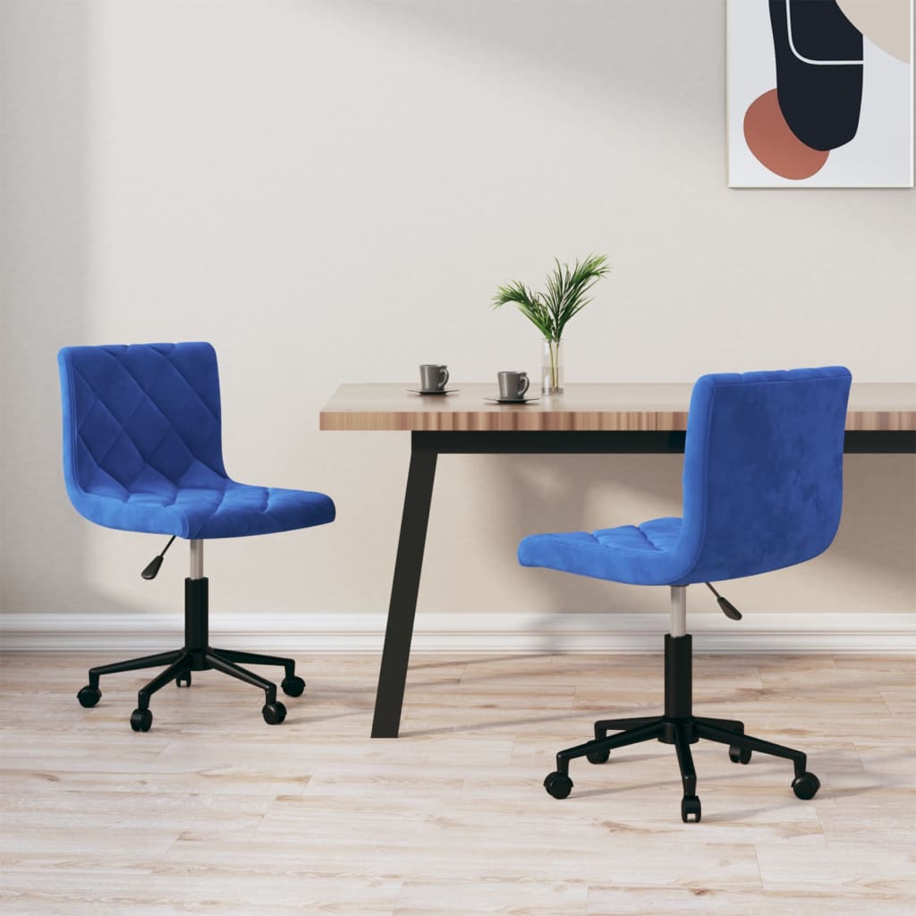 vidaXL Eetkamerstoelen draaibaar 2 st fluweel zwart