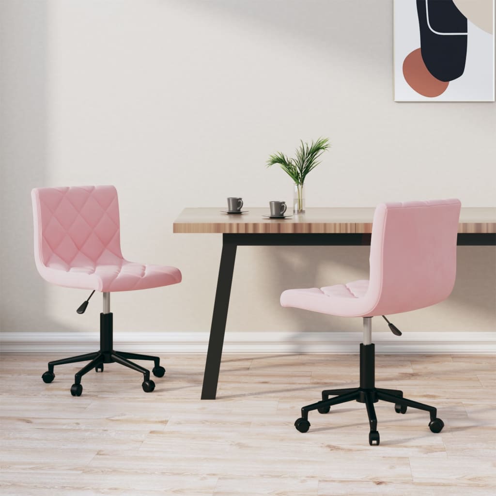 vidaXL Eetkamerstoelen draaibaar 2 st fluweel zwart