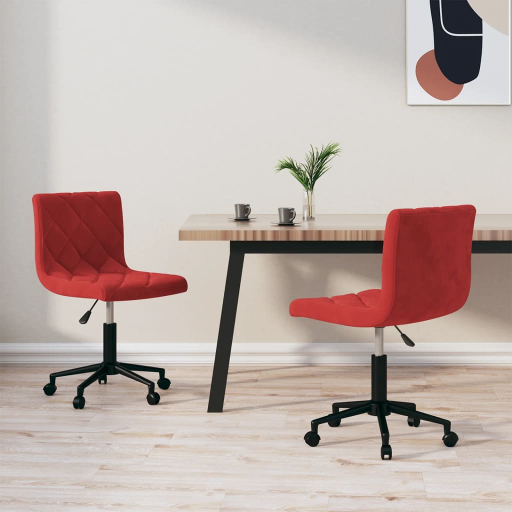 vidaXL Eetkamerstoelen draaibaar 2 st fluweel zwart