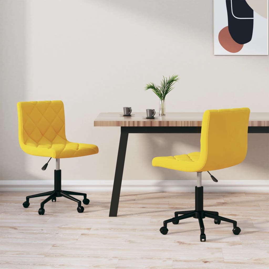 vidaXL Eetkamerstoelen draaibaar 2 st fluweel zwart