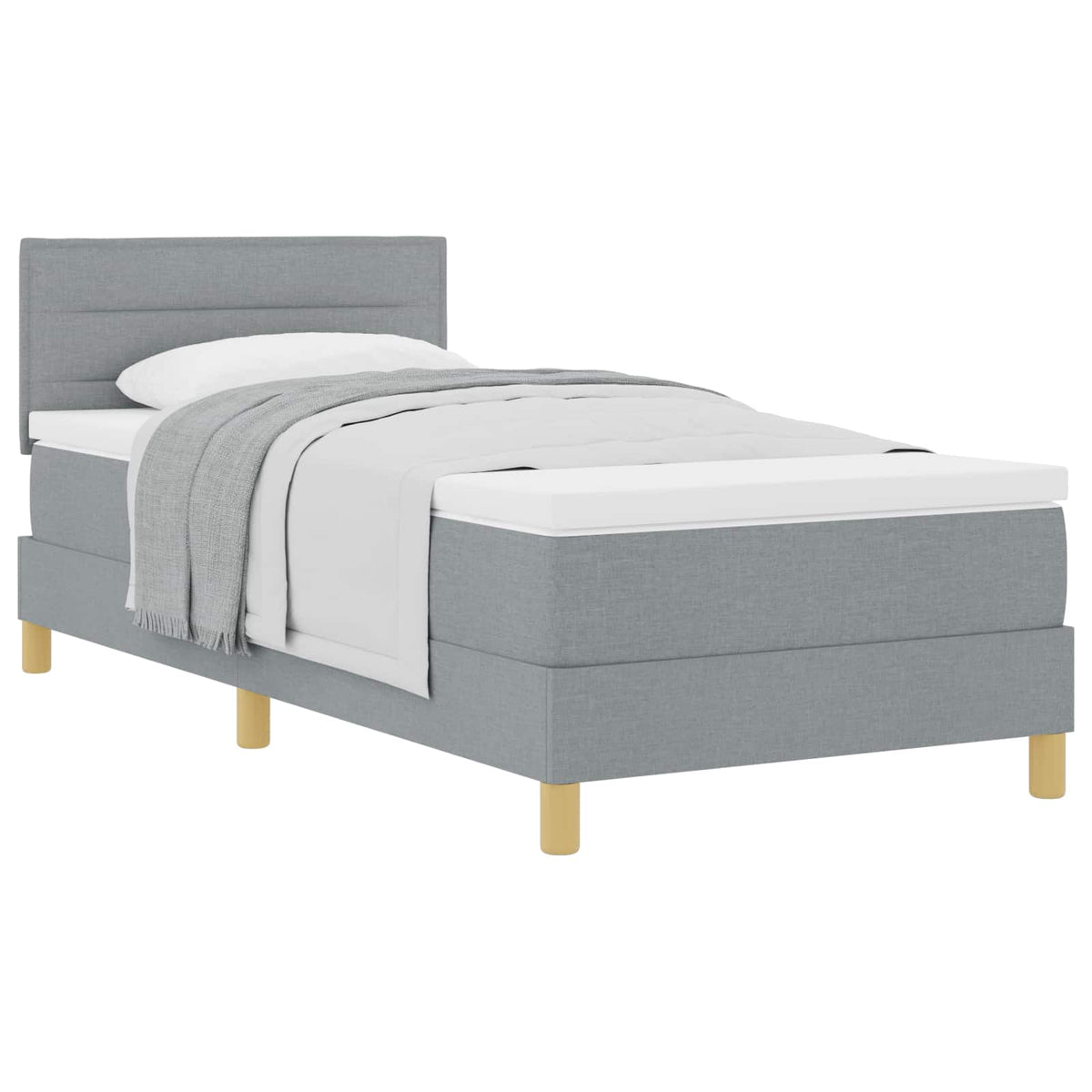 vidaXL Boxspring met matras stof donkerbruin 200x200 cm