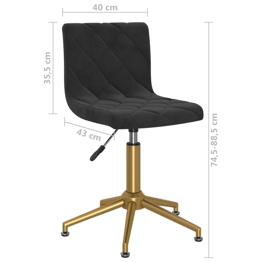 vidaXL Eetkamerstoelen draaibaar 2 st fluweel zwart