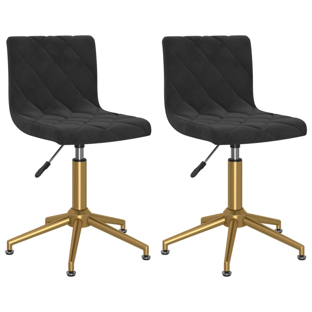 vidaXL Eetkamerstoelen draaibaar 2 st fluweel zwart
