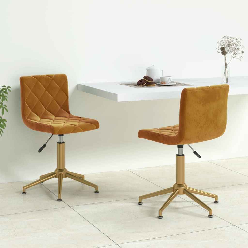 vidaXL Eetkamerstoelen draaibaar 2 st fluweel zwart