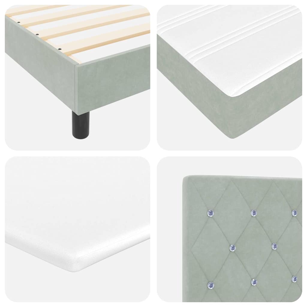 vidaXL Boxspring met matras fluweel donkergrijs 140x200 cm