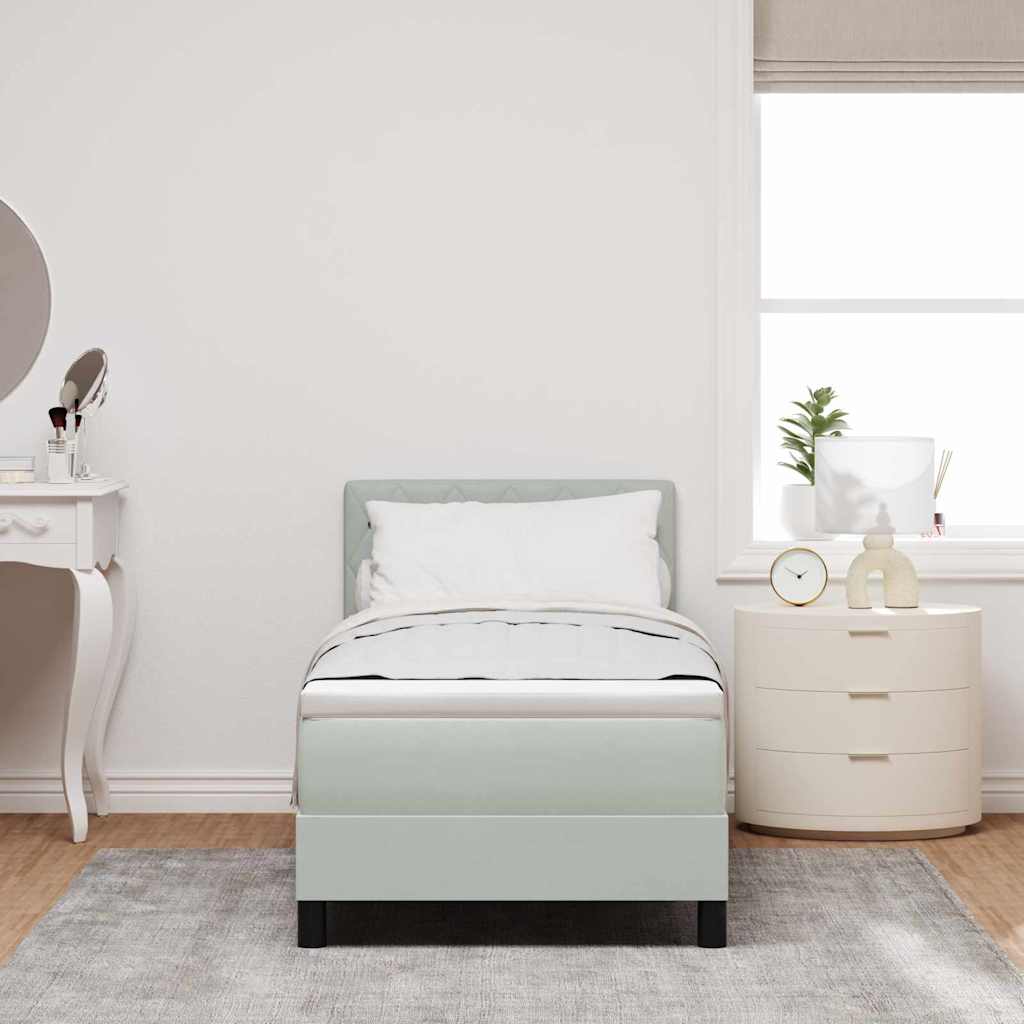 vidaXL Boxspring met matras fluweel donkergrijs 140x200 cm