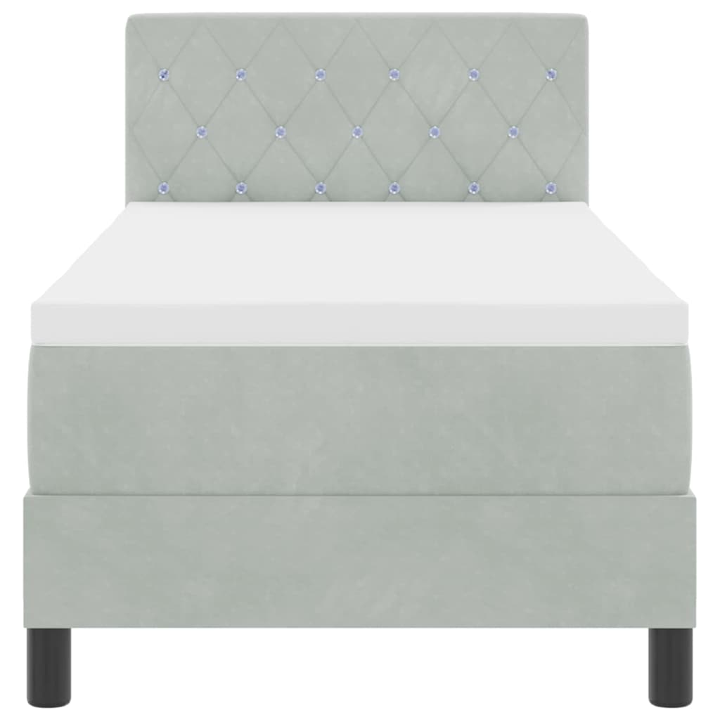 vidaXL Boxspring met matras fluweel donkergrijs 140x200 cm