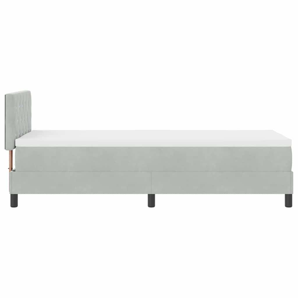 vidaXL Boxspring met matras fluweel donkergrijs 140x200 cm
