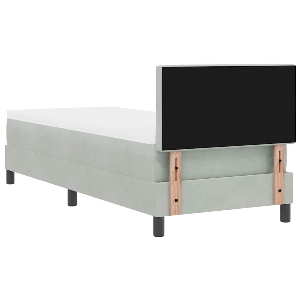 vidaXL Boxspring met matras fluweel donkergrijs 140x200 cm