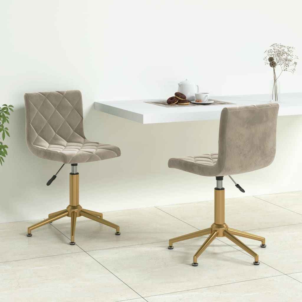 vidaXL Eetkamerstoelen draaibaar 2 st fluweel zwart