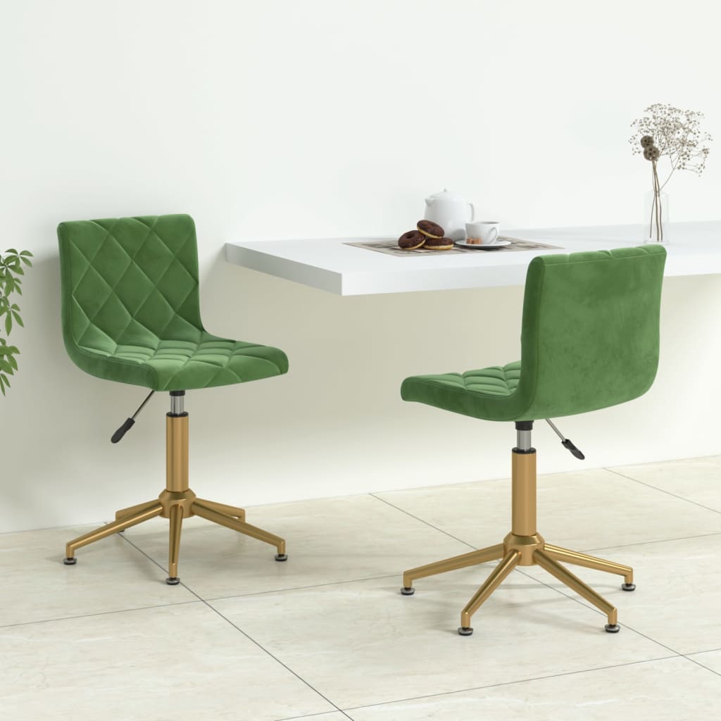 vidaXL Eetkamerstoelen draaibaar 2 st fluweel zwart
